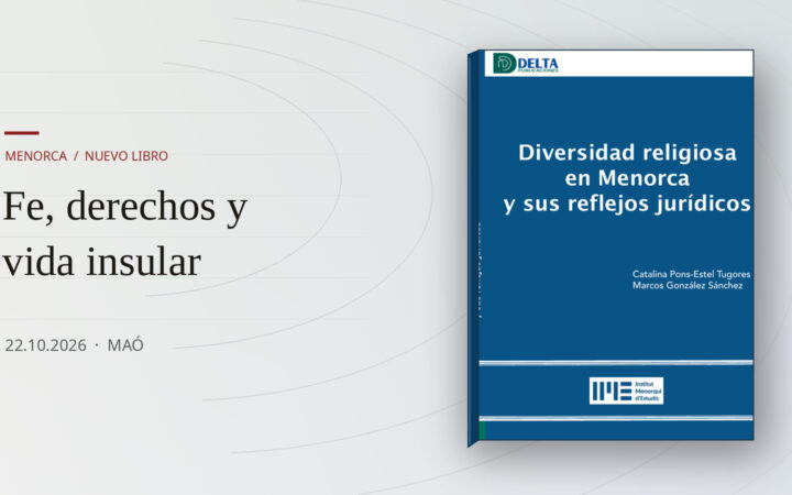 Original cover of Diversidad religiosa en Menorca y sus reflejos jurídicos, by Catalina Pons-Estel Tugores and Marcos González Sánchez