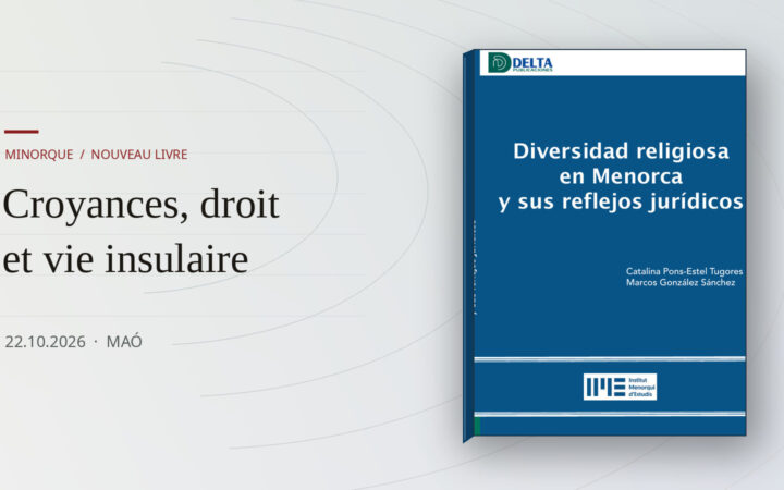 Original cover of Diversidad religiosa en Menorca y sus reflejos jurídicos, by Catalina Pons-Estel Tugores and Marcos González Sánchez